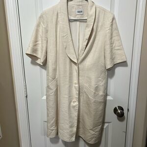 Chic Cream Short Sleeve dress with Pockets